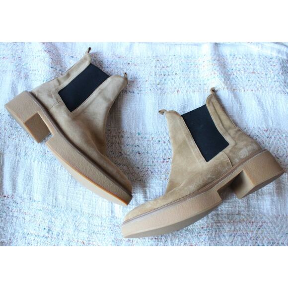 Freda Salvador Celia Suede Camel Chelsea Lug Platform Boots Size 9.5 - Picture 2 of 5